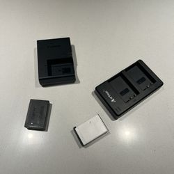 Camera Batteries + Chargers (Canon Compatible)