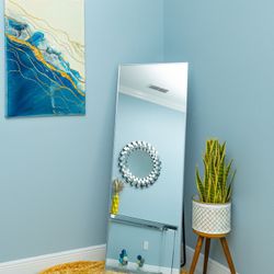 Mirror, Plant And Wall Art