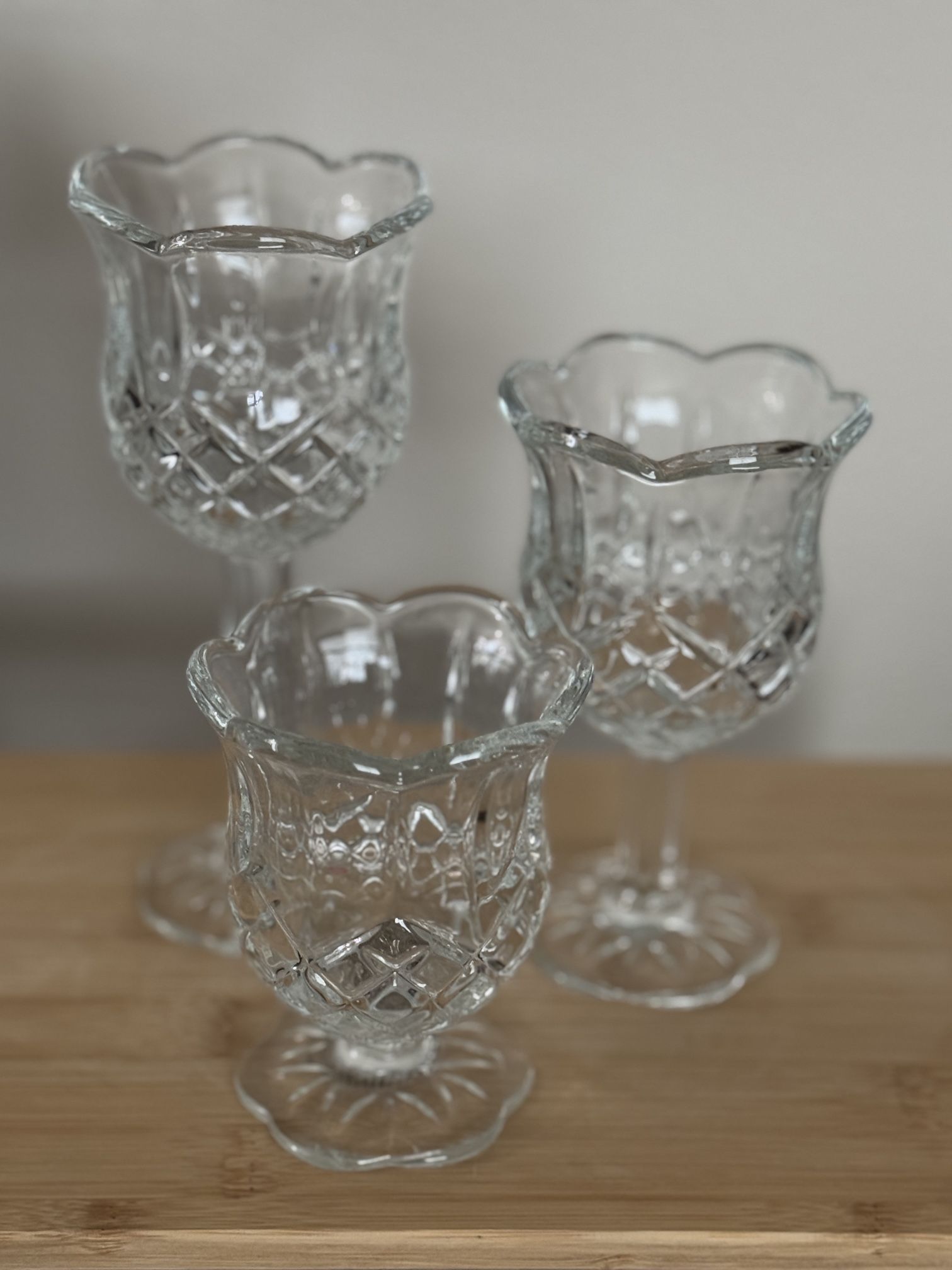 Elegant Clear Glass Candle Holder Set