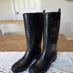 Capelli Black Sparkle Rain Boots - Sz 7