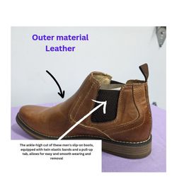 Chelsea Men's Boots 100%Up Leather, Rubber soil 