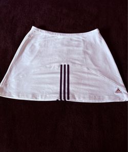 Adidas ClimaLite Y2K rare centered 3 stripes white tennis golf skirt skort L VGC