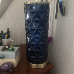 Vintage Style Blue Glass Table Lamps  (set 2)