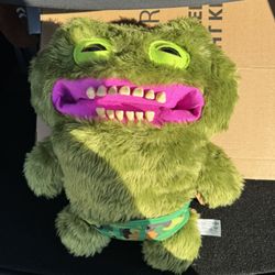 FUGGLER BIGG FUGG Plush XL 18” Green Monster Chuckles Teeth Jumbo Limited Ed.