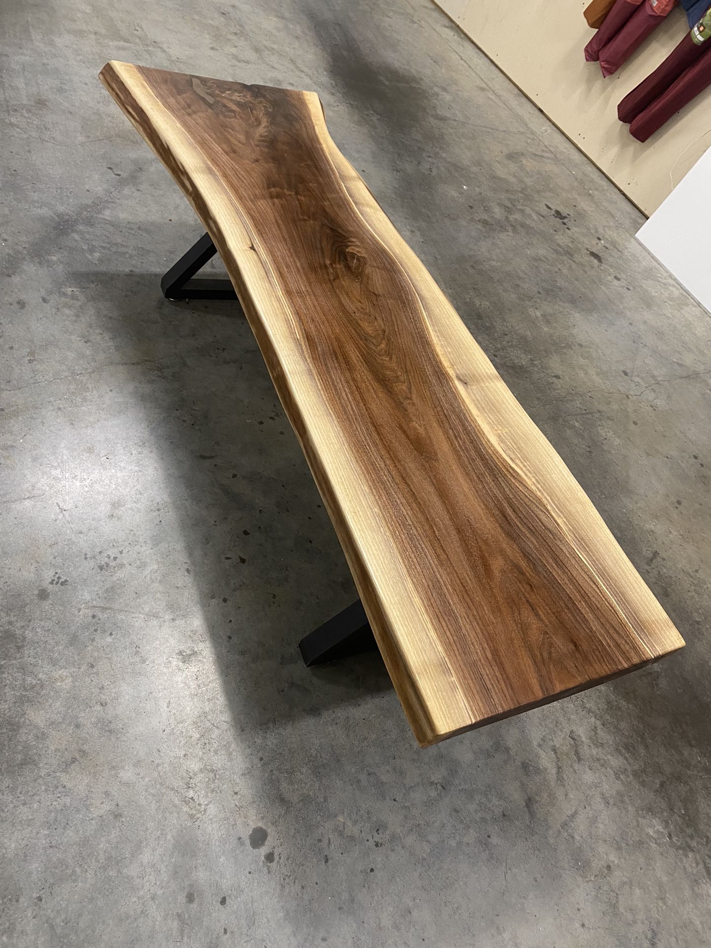 Rustic Live Edge Slab Black Walnut Coffee Table