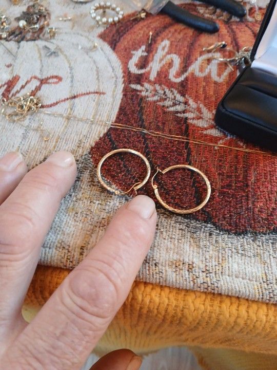 Large 10k Yellow Gold Earrings