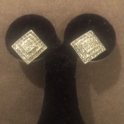 Beautiful Sterling Silver With Marcasite Pierced Earrings, Never worn