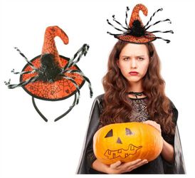 $10 for 3 Witch Hats 3D Spiders Headband Christmas Headwear Halloween Party Photo Props Party Headwear Cosplay Accessories