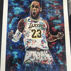 Lebron James Lakers Art Print