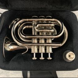 Mendini Bb Pocket Trumpet w/Case