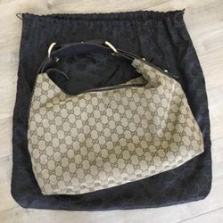 Gucci Monogram Horsebit Hobo Bag