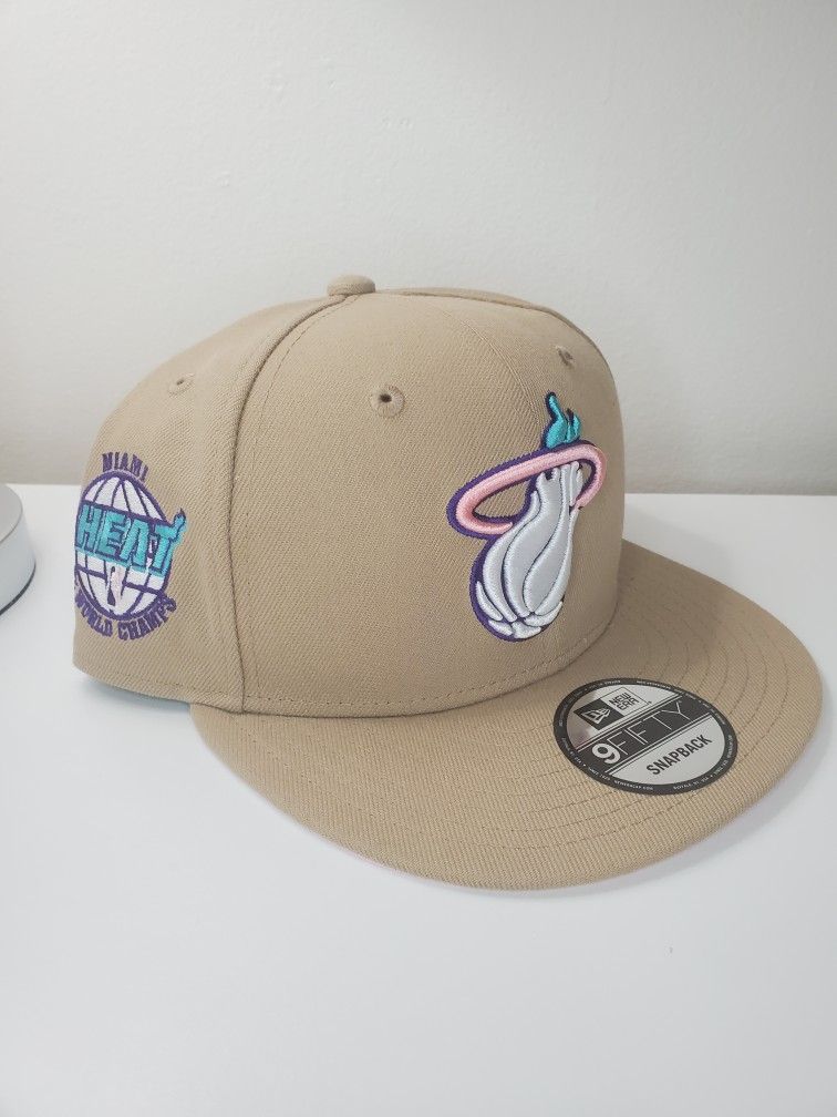 New Era Miami Heat Camel 9FIFTY Snapback Hat