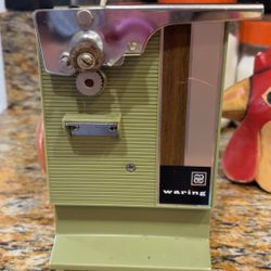 Vintage 1960s Waring Electric Can Opener Avocado Green Made in Japan 