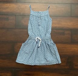 Baby Girl Clothes Toddler Carter’s Chambray Print Dress With Pockets Size 10
