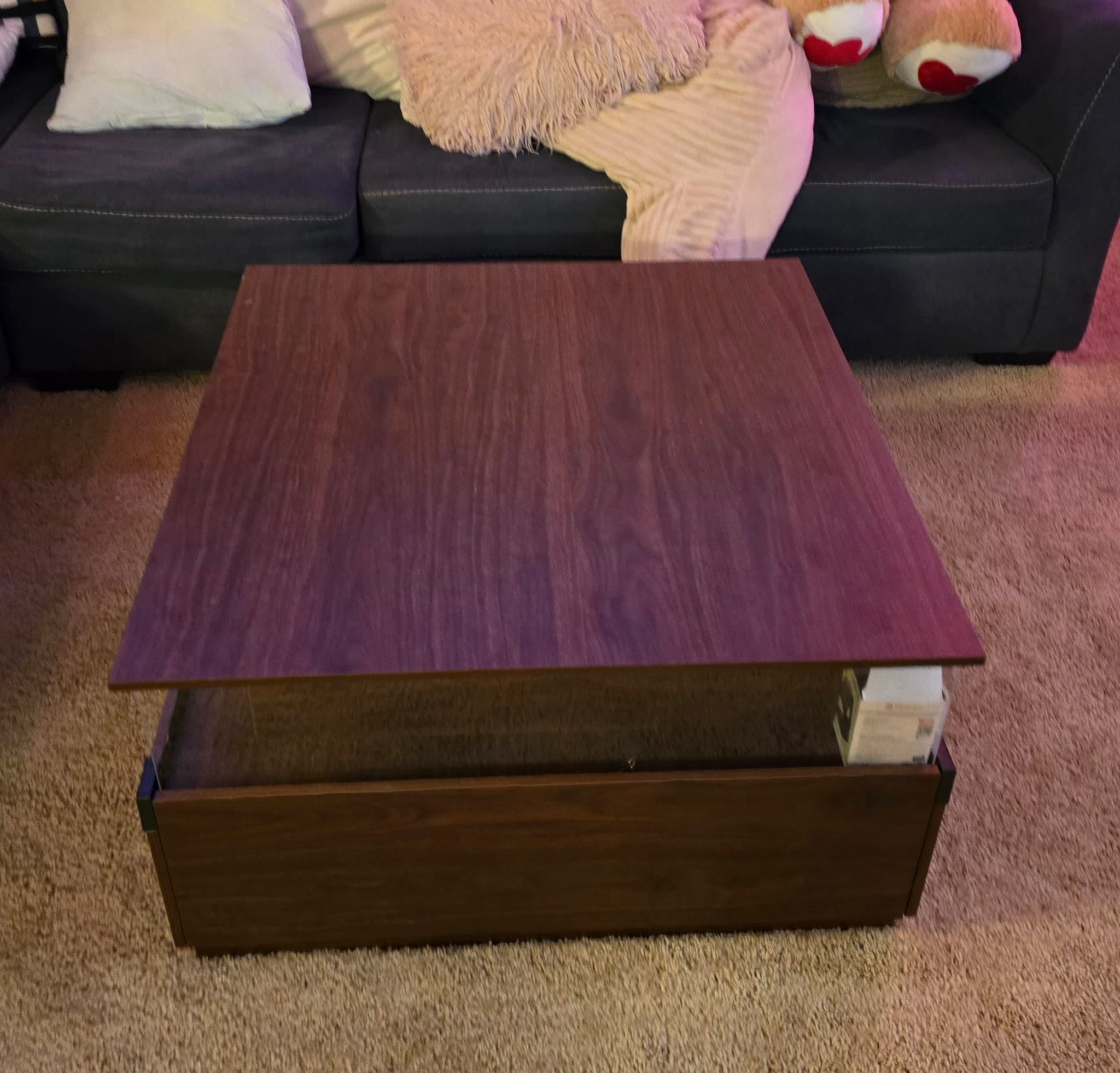 Dark Brown Coffee Table with Storage