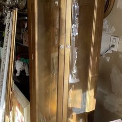 Tall Narrow Vintage Corner Curio