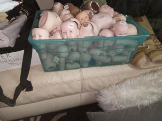 Box Of Doll Heads And Parts, Reproductions And Originals