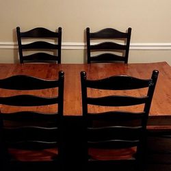 100% Oak Dining Room Table W/6 Chairs Wood as well