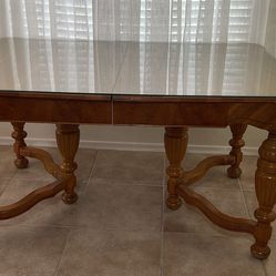 Antique Refinished Wooden Dining Table