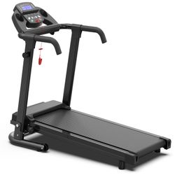 2.5 HP Black Metal Foldable Electric Treadmill with Safety Key, LED Display, APP control and Inclines
