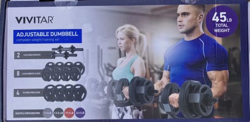 Vivitar Adjustable Vinyl Dumbell Set 45lbs Total Weight