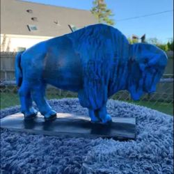 The Old Blue Buffalo Statue