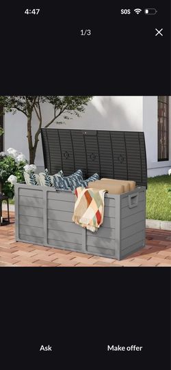 Storage Deck Box 75 Gallon Storage Box Outdoor Storage Box Gardening Deck Box Deck Storage 75 Gallon 🆕