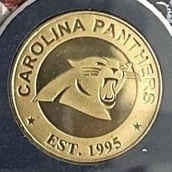 Carolina Panthers 5 x 7 Wood Wall Frame Minted Bronze Coin Under Plexiglass Panel Officially Licensed Collectible Item