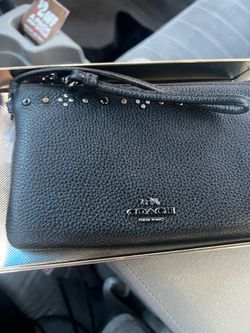 Coach black wristlet