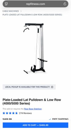 Rep fitness PR4000 plate loaded lat pulldown and low row attachment