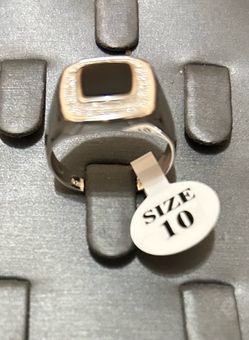 Anillo de plata 925 italiana piedra negra size 10