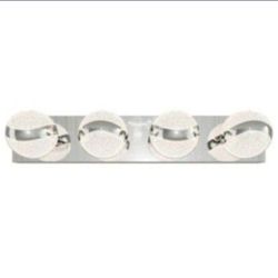 Artika Wavey 27 in. 4-Light Chrome Modern Integrated LED Vanity Light Bar for Bathroom with Glass Crystals