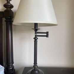 Restoration Hardware Fluted Bronze Swing Arm Lamps, Set 