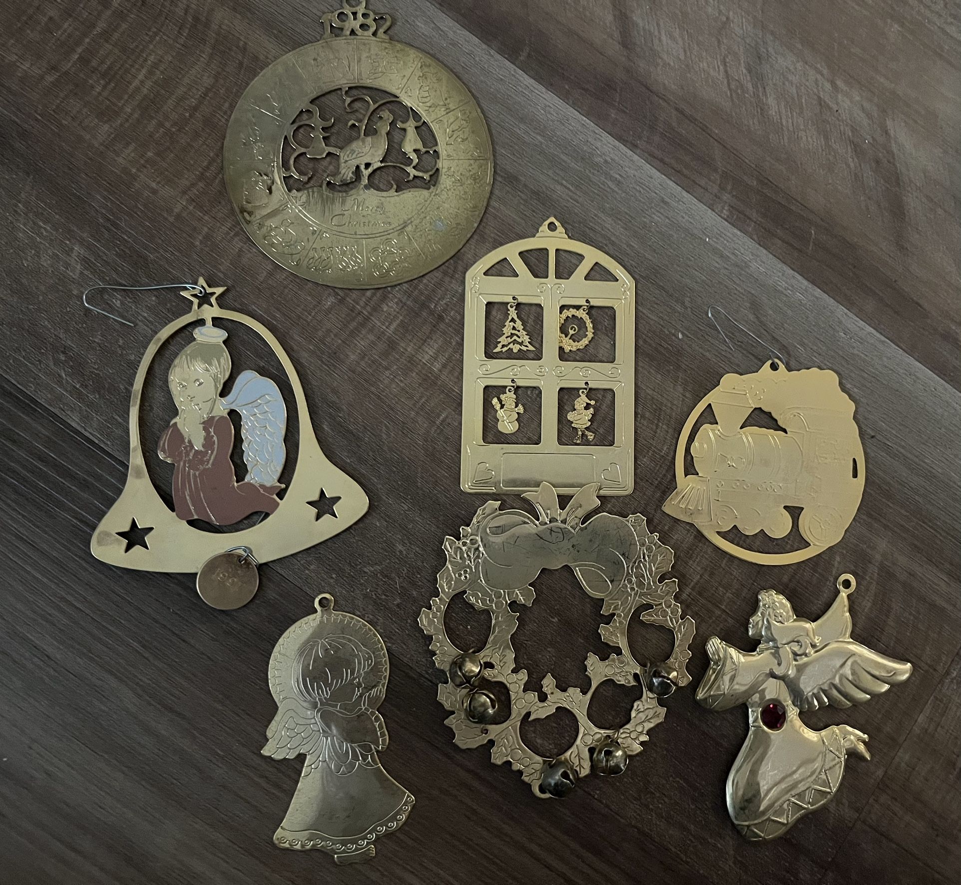 7 - Brass Christmas Ornaments