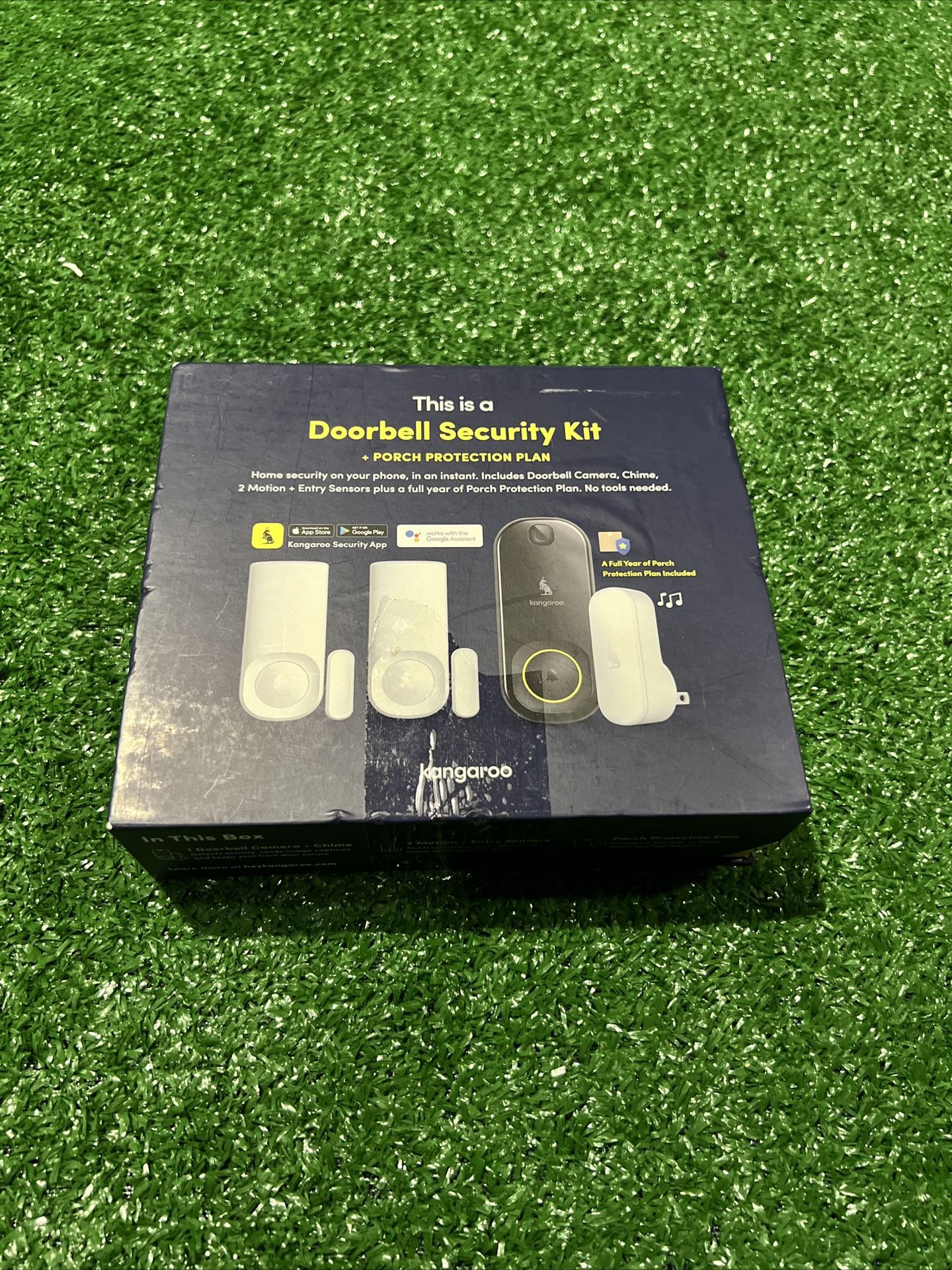Roo Kangaroo Doorbell Security Kit Doorbell Camera+ Motion Entry Sensors