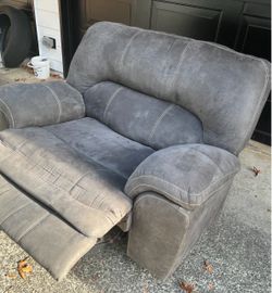 Gray Microfiber Reclining Loveseat