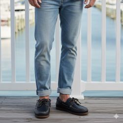 SPERRY TOP SIDER Authentic Original 2-Eye Boat Shoes Black Leather Men’s  Size 13M