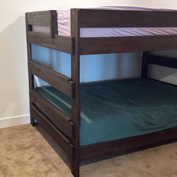 Brown Queen over Queen Bunk Bed (mattress not included)