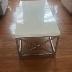 Lacquered White Rectangle Coffee Table