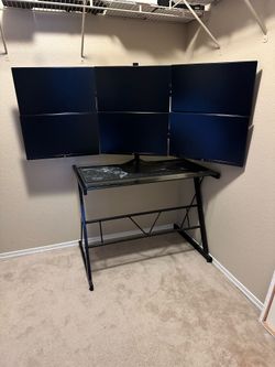 6 ViewSonic Monitors with Multi-Monitor Stand(desk not included)