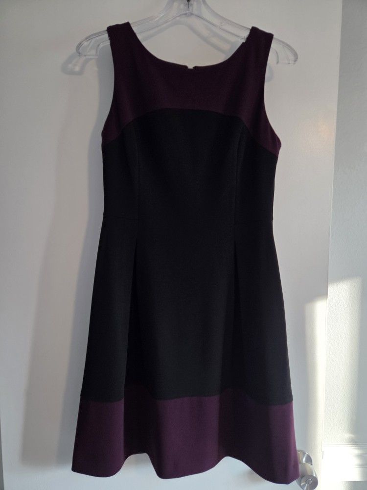 Black and purple sleeveless dress