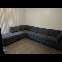 Grey/ Blue Couch