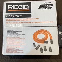 RIDGID LA2570 1-7/8" x 1C 48 mm x 3 m 1-7/8" x 10' Pro-Grade Locking Hose Kit