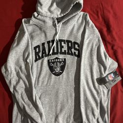 Las Vegas Oakland Raiders Stitched Hoodie Gray Sewn NFL Licensed Size L