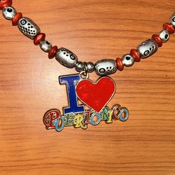 Multi-colored “I Love Purto Rico” Necklace