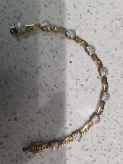 Gold Over Sterling Silver Diamond Accent Bracelet 