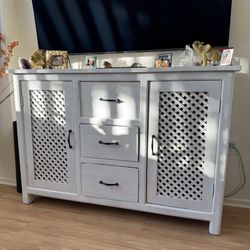TV Stand Entertainment Center Cabinet White