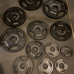Fitness Gear, 245 lbs, olympic weights (2”)