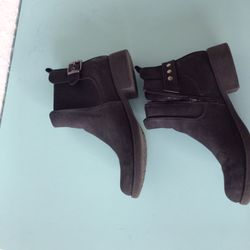 Leather Ankle Boots Black Size 8