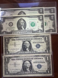 Silver cert. Star notes & sequential 2’s